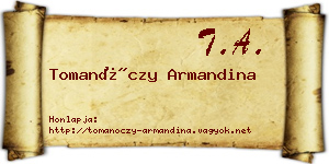 Tomanóczy Armandina névjegykártya